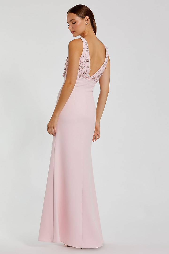 Blush Pink Polyester Beaded Engagement Gown by Mac Duggal at Pernia's Pop Up Shop