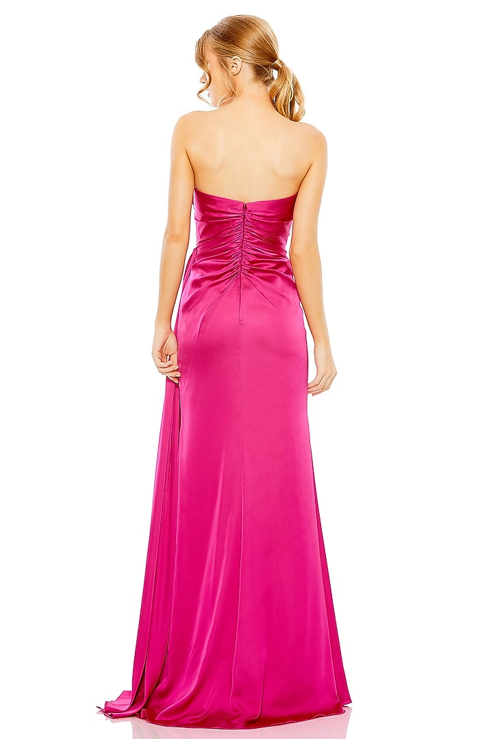 Magenta Satin Strapless Engagement Gown by Mac Duggal at Pernia's Pop Up Shop