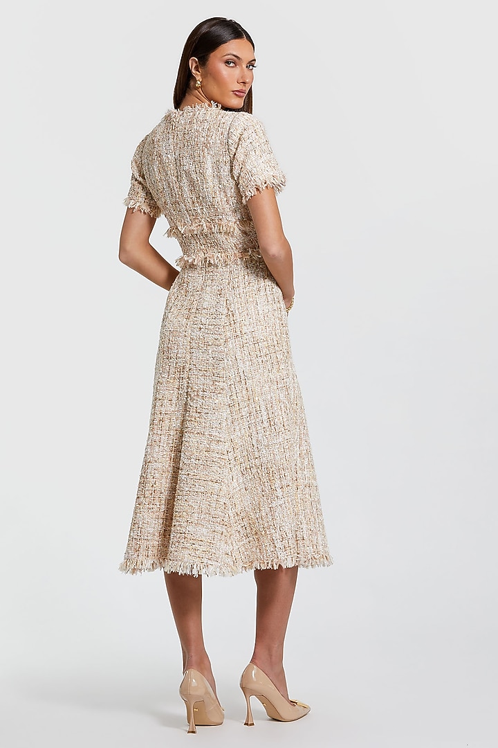 Blush Pink Polyester A-Line Midi Cocktail Dress by Mac Duggal at Pernia's Pop Up Shop