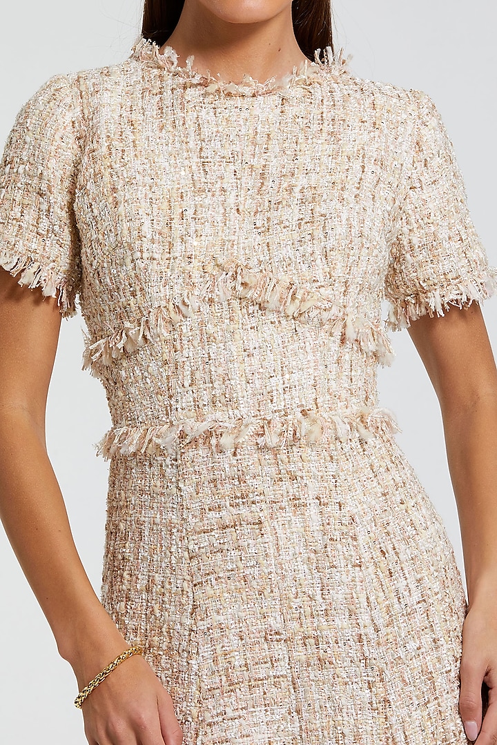Blush Pink Polyester A-Line Midi Cocktail Dress by Mac Duggal at Pernia's Pop Up Shop
