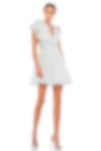 White Polyester Mini Dress by Mac Duggal at Pernia's Pop Up Shop