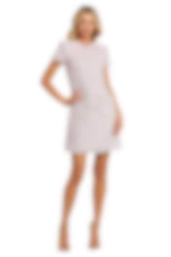 Pink Polyester Beaded A-Line Mini Shift Cocktail Dress by Mac Duggal at Pernia's Pop Up Shop