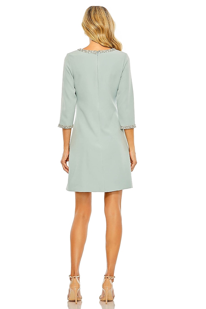 Seafoam Polyester Embellished Mini Cocktail Dress by Mac Duggal at Pernia's Pop Up Shop