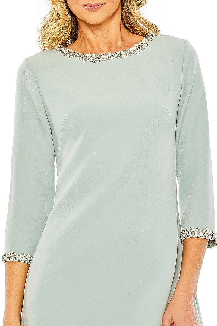 Seafoam Polyester Embellished Mini Cocktail Dress by Mac Duggal at Pernia's Pop Up Shop