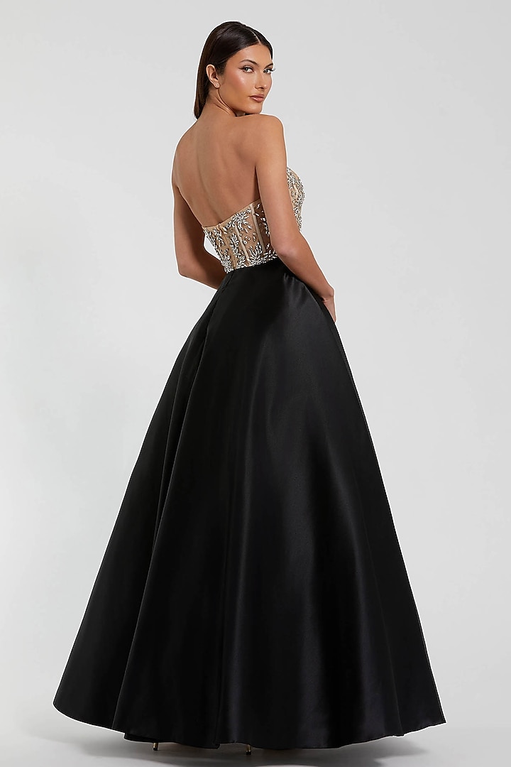 Black Polyester Embellished Ball Wedding Gown by Mac Duggal at Pernia's Pop Up Shop