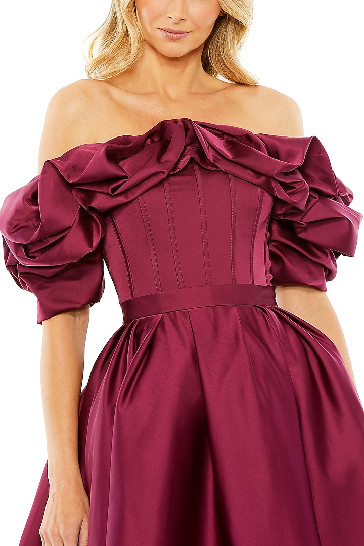 Plum Polyester & Satin Engagement Gown by Mac Duggal at Pernia's Pop Up Shop