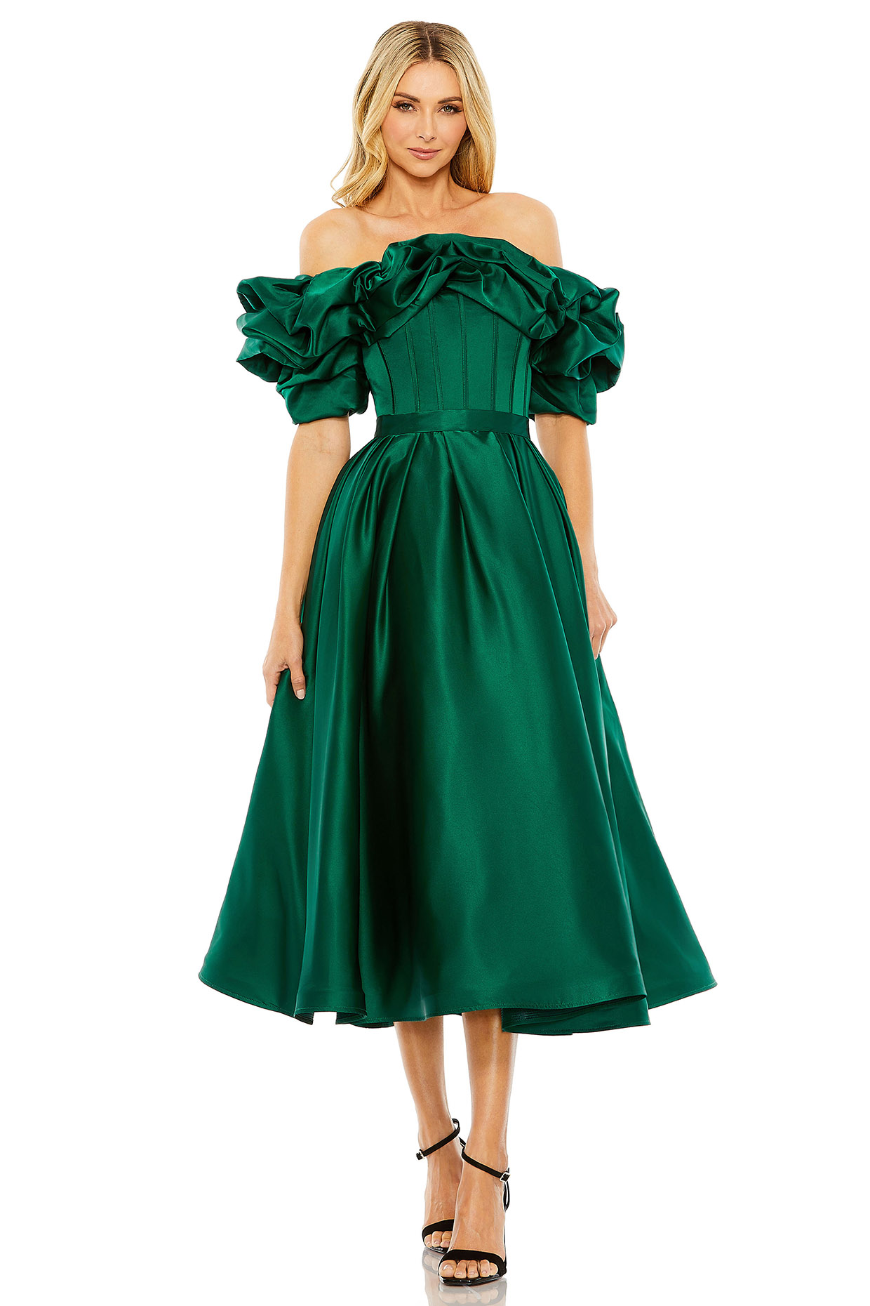 Emerald Polyester & Satin Engagement Gown by Mac Duggal at Pernia's Pop Up Shop