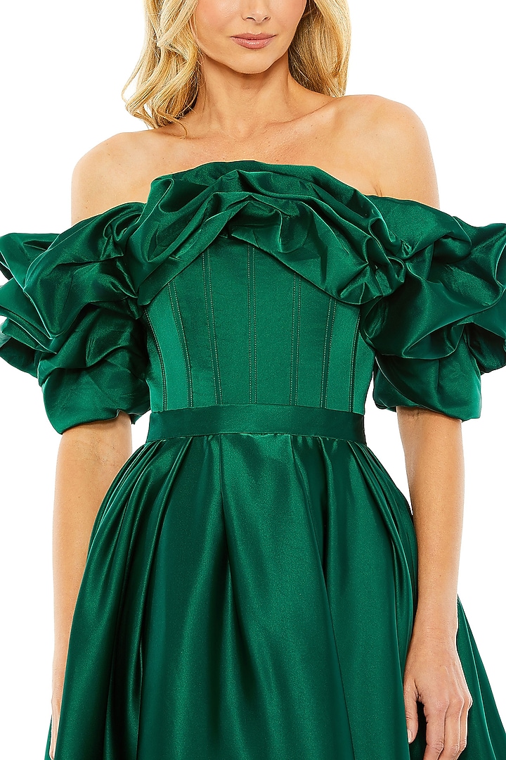 Emerald Polyester & Satin Engagement Gown by Mac Duggal at Pernia's Pop Up Shop