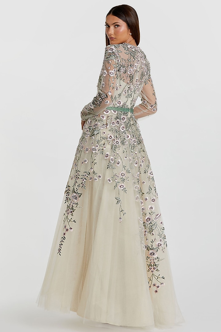 Multi-Colored Polyester Hand Embellished Engagement Gown by Mac Duggal at Pernia's Pop Up Shop