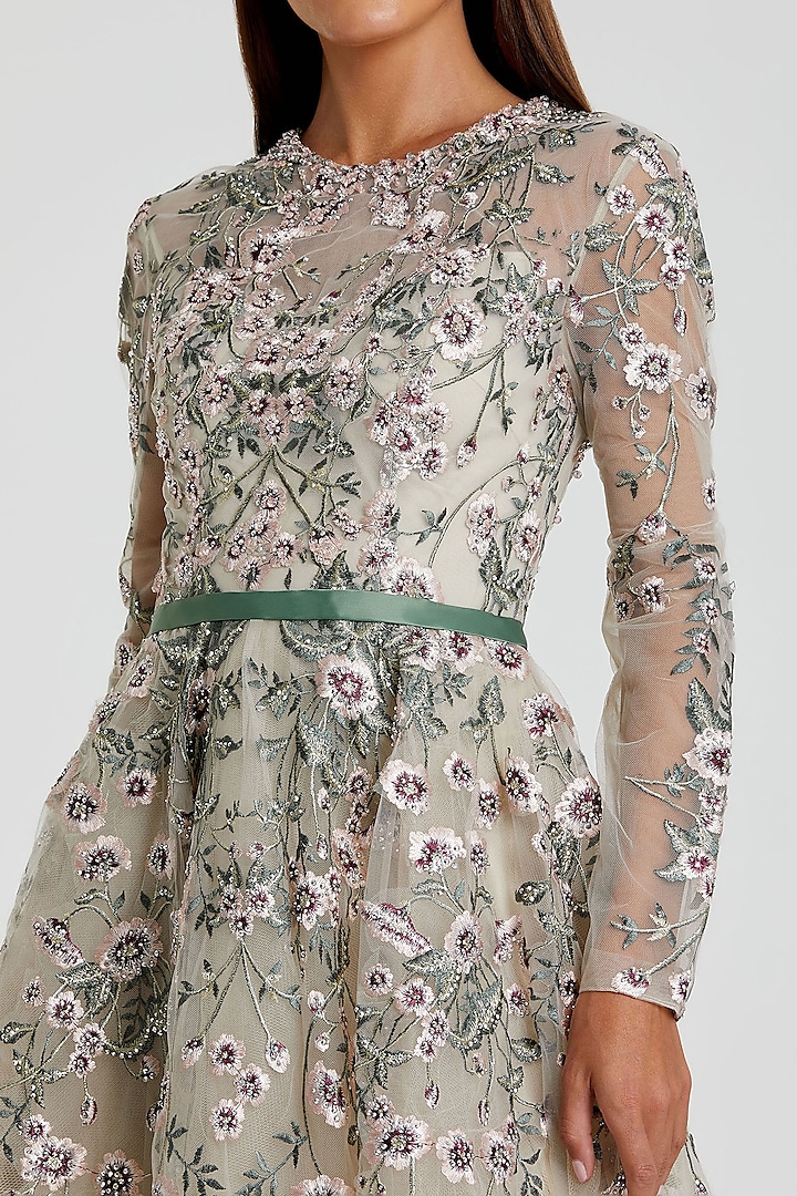 Multi-Colored Polyester Hand Embellished Engagement Gown by Mac Duggal at Pernia's Pop Up Shop