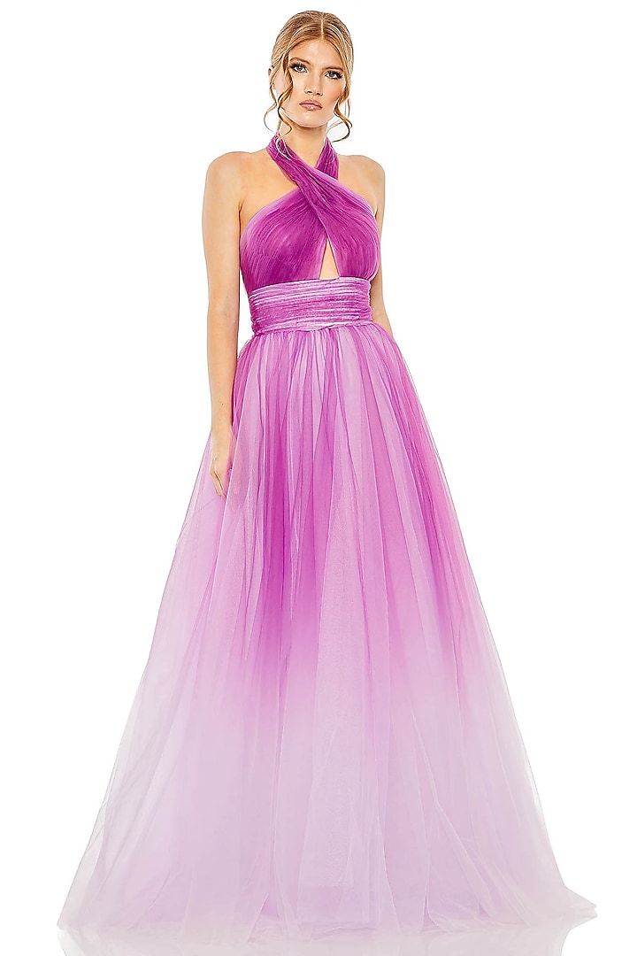 Purple Polyester & Tulle Ombre Engagement Gown by Mac Duggal at Pernia's Pop Up Shop