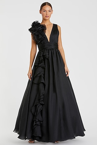 Black Chiffon Ball Gown by Mac Duggal