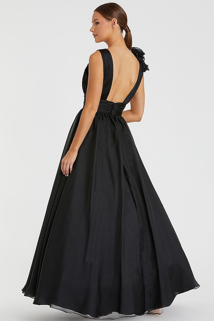 Black Chiffon Ball Engagement Gown by Mac Duggal at Pernia's Pop Up Shop