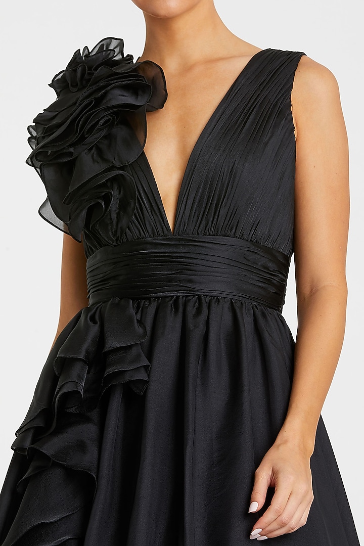 Black Chiffon Ball Engagement Gown by Mac Duggal at Pernia's Pop Up Shop