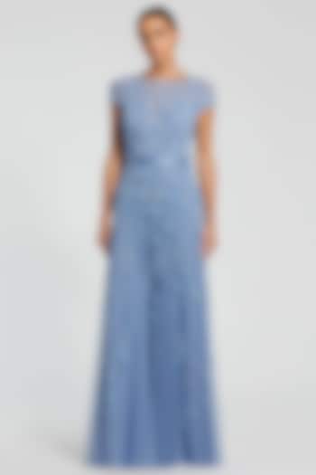 Sky Blue Polyester Embellished Wedding Gown by Mac Duggal at Pernia's Pop Up Shop