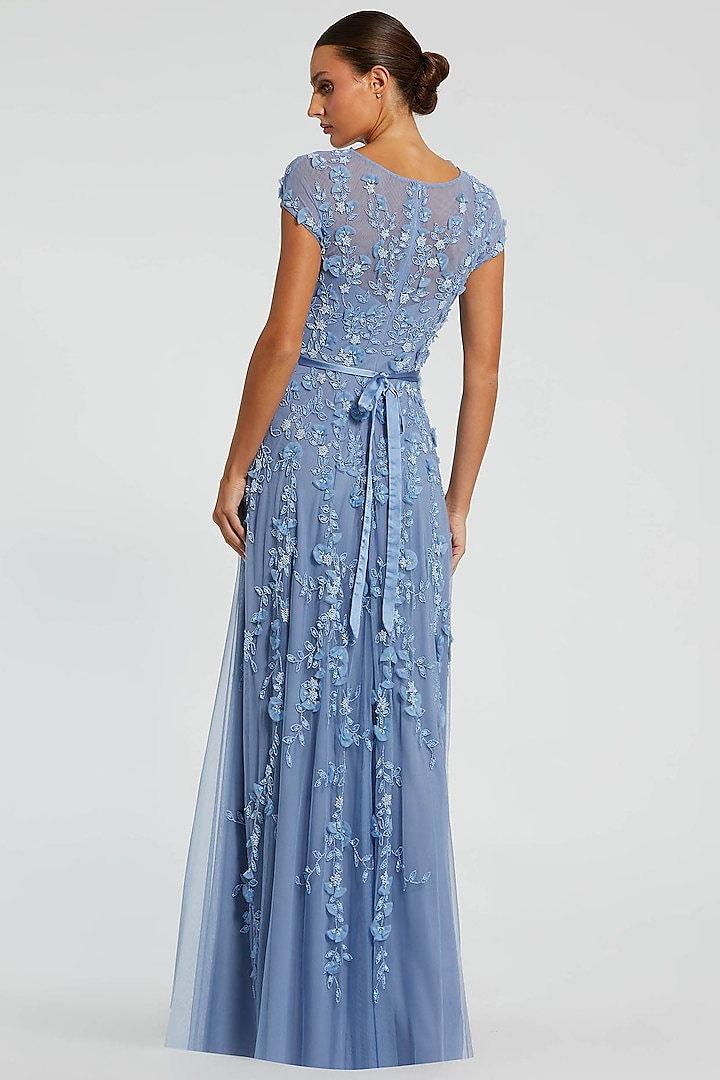 Sky Blue Polyester Embellished Wedding Gown by Mac Duggal at Pernia's Pop Up Shop