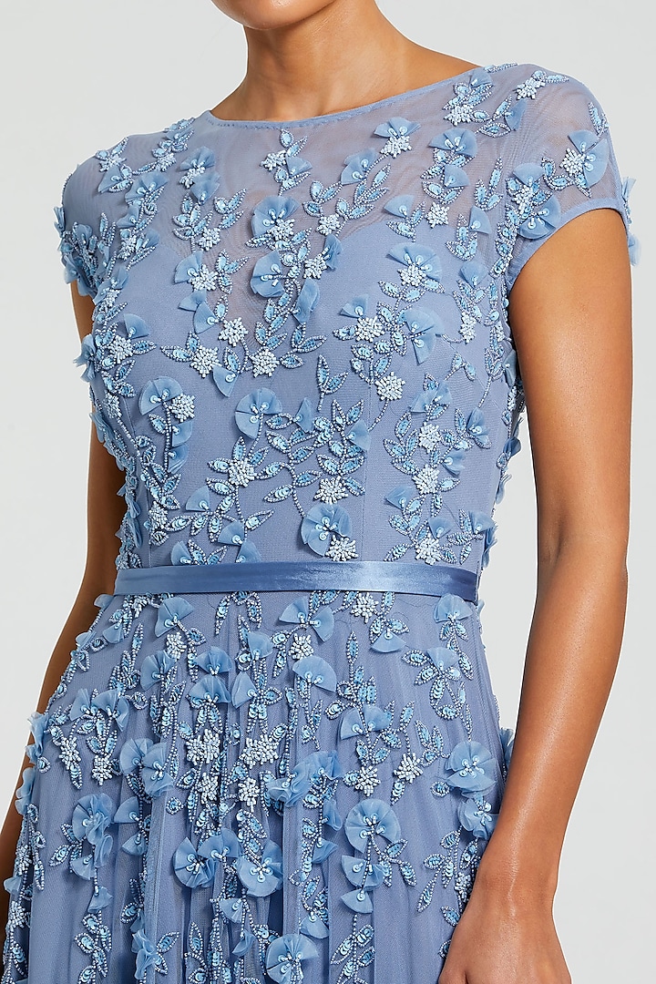 Sky Blue Polyester Embellished Wedding Gown by Mac Duggal at Pernia's Pop Up Shop