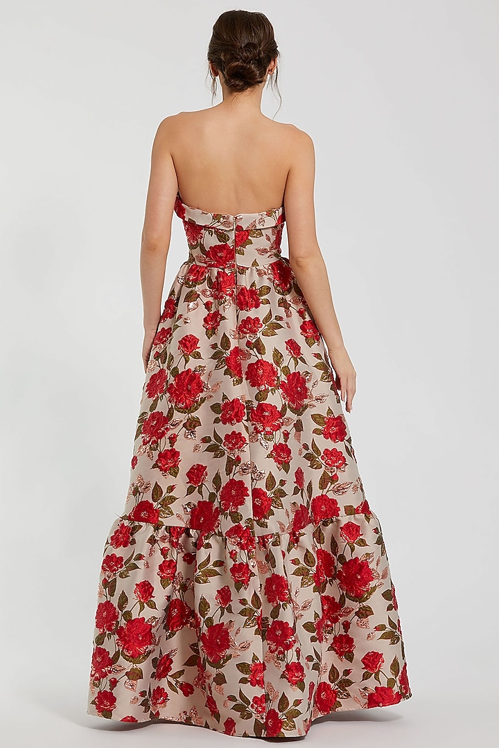 Antique & Multi-Colored Polyester Embroidered Wedding Gown by Mac Duggal at Pernia's Pop Up Shop