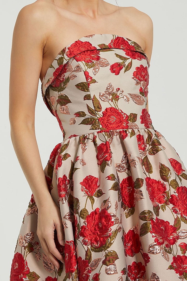 Antique & Multi-Colored Polyester Embroidered Wedding Gown by Mac Duggal at Pernia's Pop Up Shop