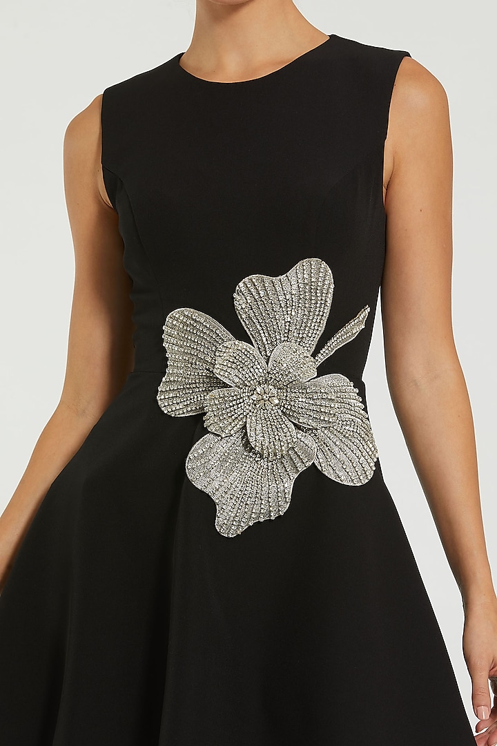 Black Polyester Embroidered Mini Cocktail Dress by Mac Duggal at Pernia's Pop Up Shop