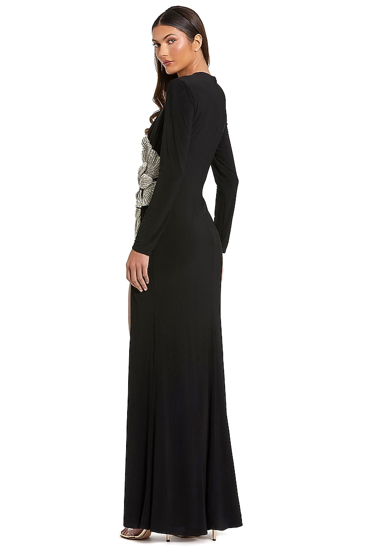 Black Polyester Embroidered Engagement Gown by Mac Duggal at Pernia's Pop Up Shop