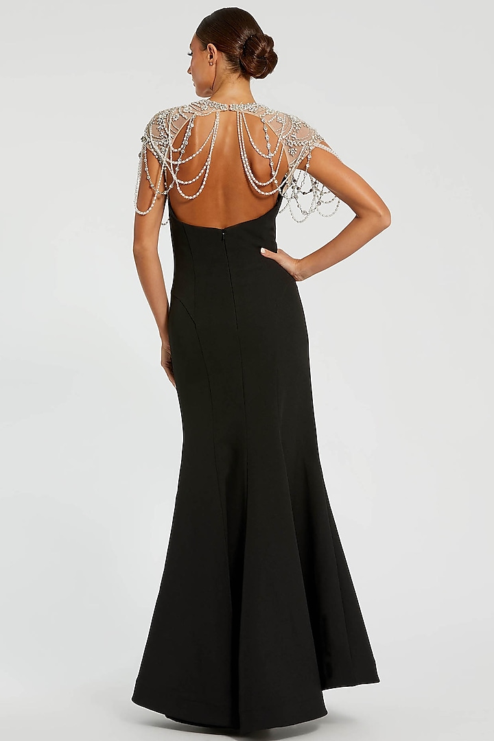 Black Polyester Mermaid Wedding Gown by Mac Duggal at Pernia's Pop Up Shop