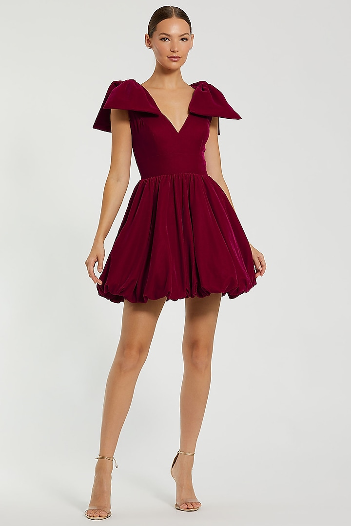 Berry Red Polyester Mini Cocktail Dress by Mac Duggal at Pernia's Pop Up Shop