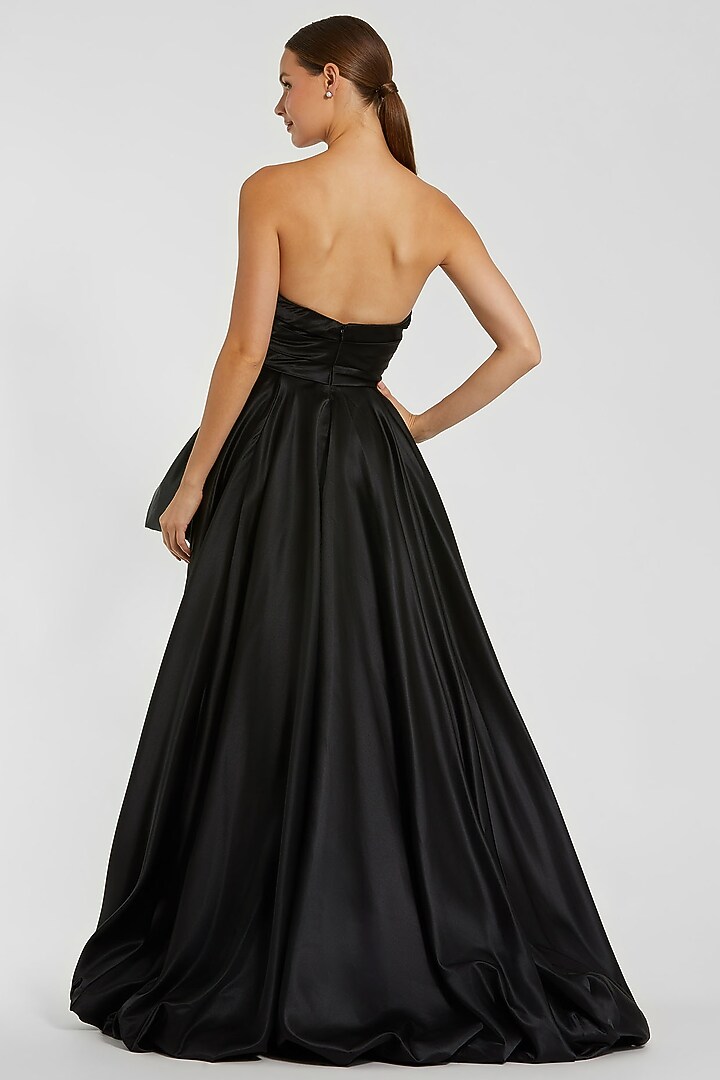 Black Polyester Strapless High-Low Engagement Gown by Mac Duggal at Pernia's Pop Up Shop