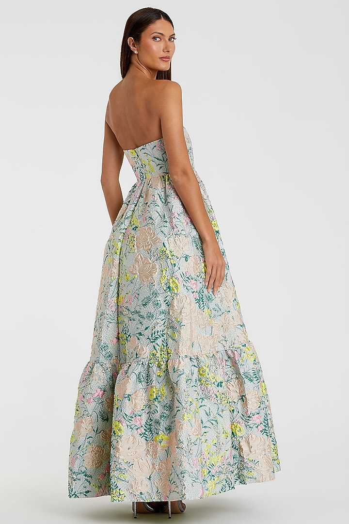 Multi-Colored Polyester Strapless A-Line Wedding Gown by Mac Duggal at Pernia's Pop Up Shop