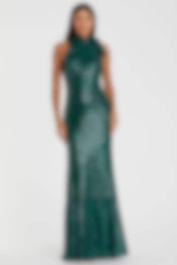 Teal Green Polyester Engagement Gown by Mac Duggal at Pernia's Pop Up Shop