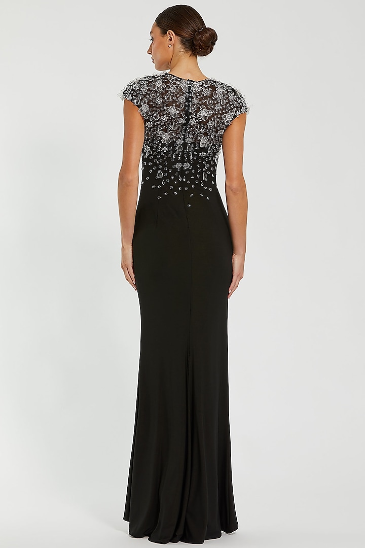 Black Jersey Hand Embellished Engagement Gown by Mac Duggal at Pernia's Pop Up Shop