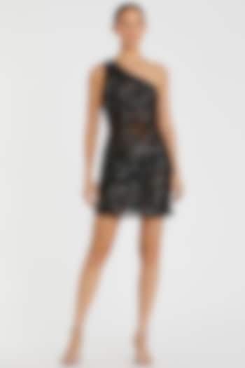 Black Polyester One-Shoulder Mini Cocktail Dress by Mac Duggal at Pernia's Pop Up Shop