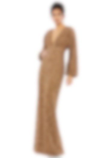 Bronze Polyester Engagement Gown by Mac Duggal at Pernia's Pop Up Shop