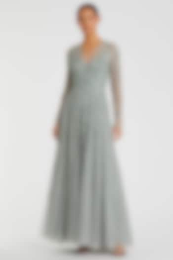 Sage Green Polyester Embellished Engagement Gown by Mac Duggal at Pernia's Pop Up Shop