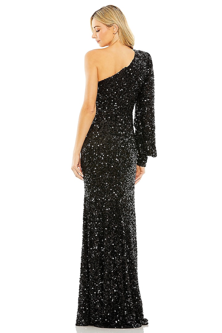 Black Sequins Engagement Gown by Mac Duggal at Pernia's Pop Up Shop