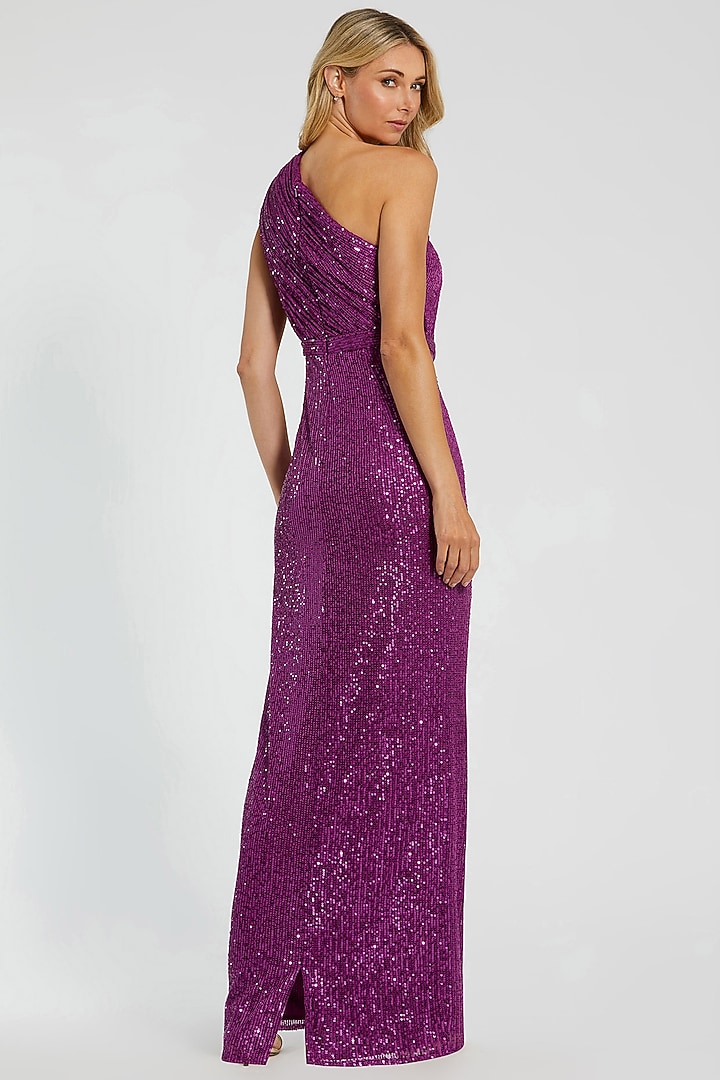 Purple Sequins One-Shoulder Engagement Gown by Mac Duggal at Pernia's Pop Up Shop