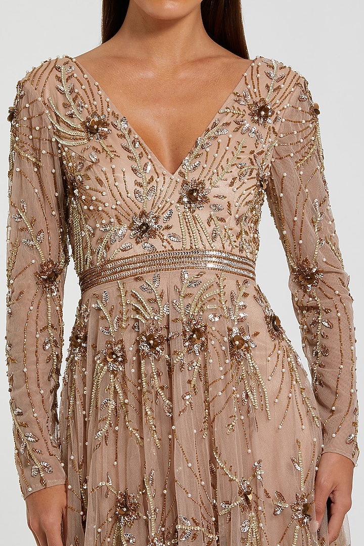 Magenta Polyester Embellished Wedding Gown by Mac Duggal at Pernia's Pop Up Shop