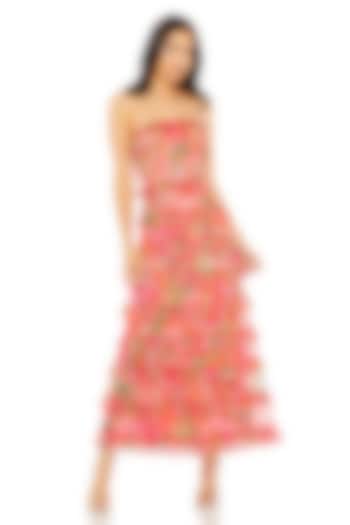 Orange Polyester Ruffled Cocktail Dress by Mac Duggal at Pernia's Pop Up Shop