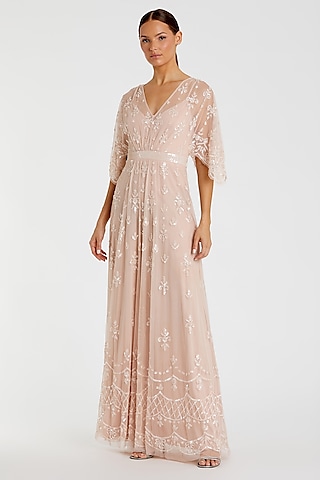 Pink Polyester Gown by Mac Duggal
