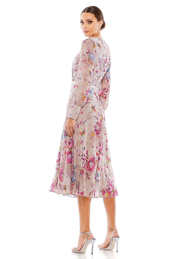 Purple Polyester Midi Party Wear Dress by Mac Duggal at Pernia's Pop Up Shop