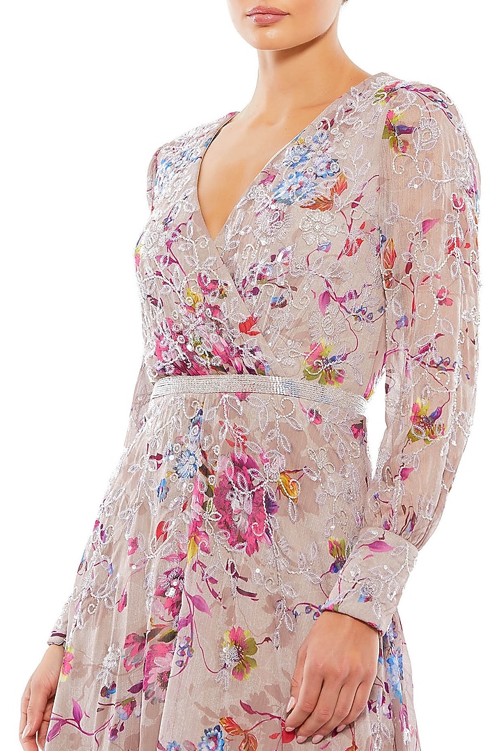 Purple Polyester Midi Party Wear Dress by Mac Duggal at Pernia's Pop Up Shop