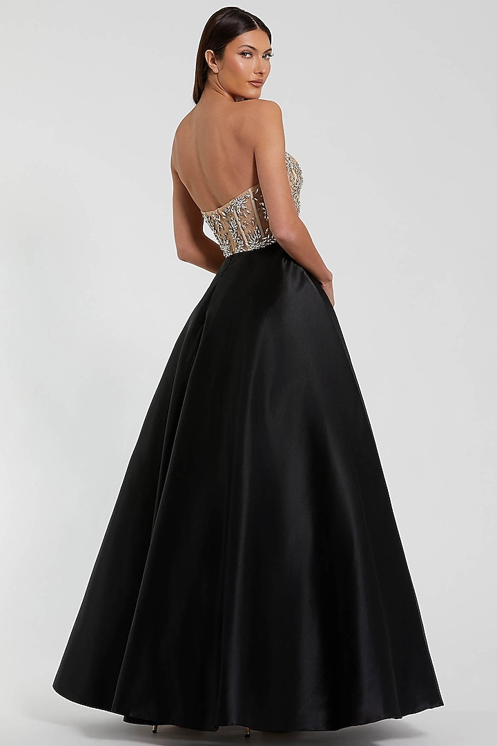 Black Polyester Embellished Ball Wedding Gown by Mac Duggal at Pernia's Pop Up Shop