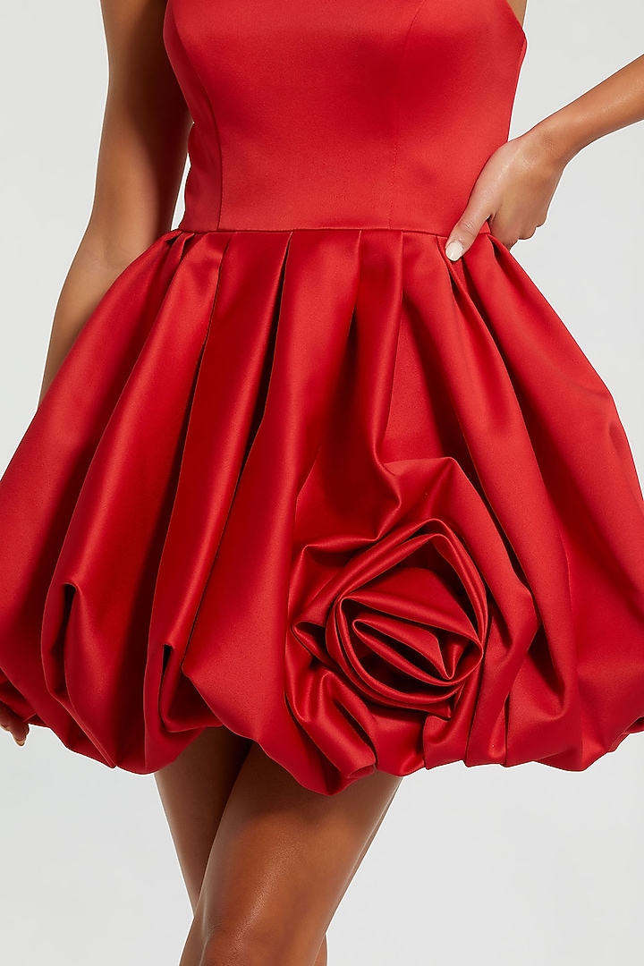 open lace back dress Ellie Red Strapless Mini Dress - US 6