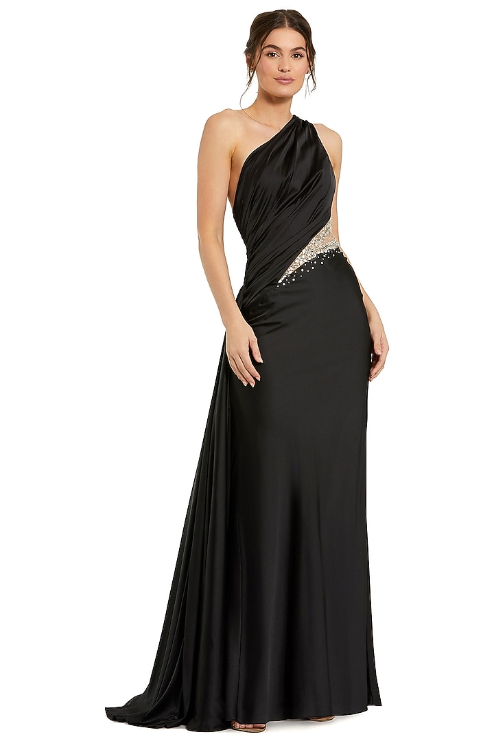 Black Polyester Engagement Gown by Mac Duggal at Pernia's Pop Up Shop