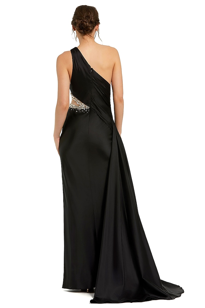 Black Polyester Engagement Gown by Mac Duggal at Pernia's Pop Up Shop