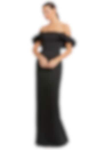 Black Polyester Embellished Engagement Gown by Mac Duggal at Pernia's Pop Up Shop