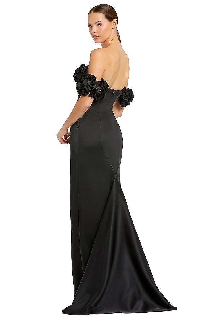 Black Polyester Embellished Engagement Gown by Mac Duggal at Pernia's Pop Up Shop