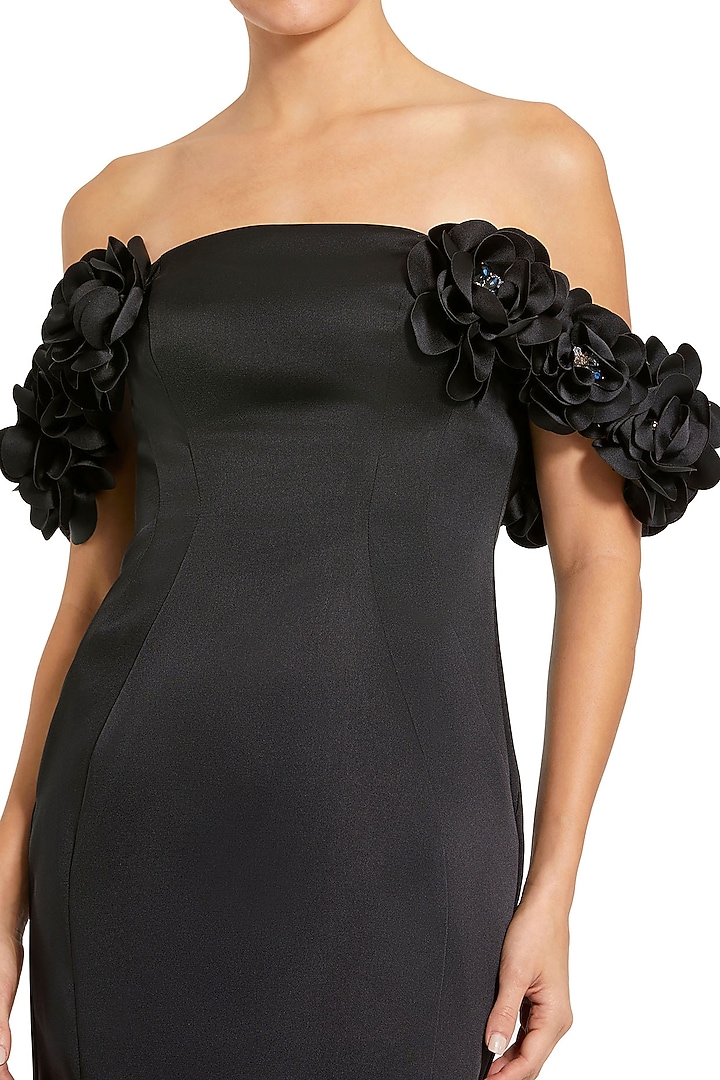 Black Polyester Embellished Engagement Gown by Mac Duggal at Pernia's Pop Up Shop