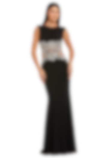 Black Polyester Embellished Engagement Gown by Mac Duggal at Pernia's Pop Up Shop