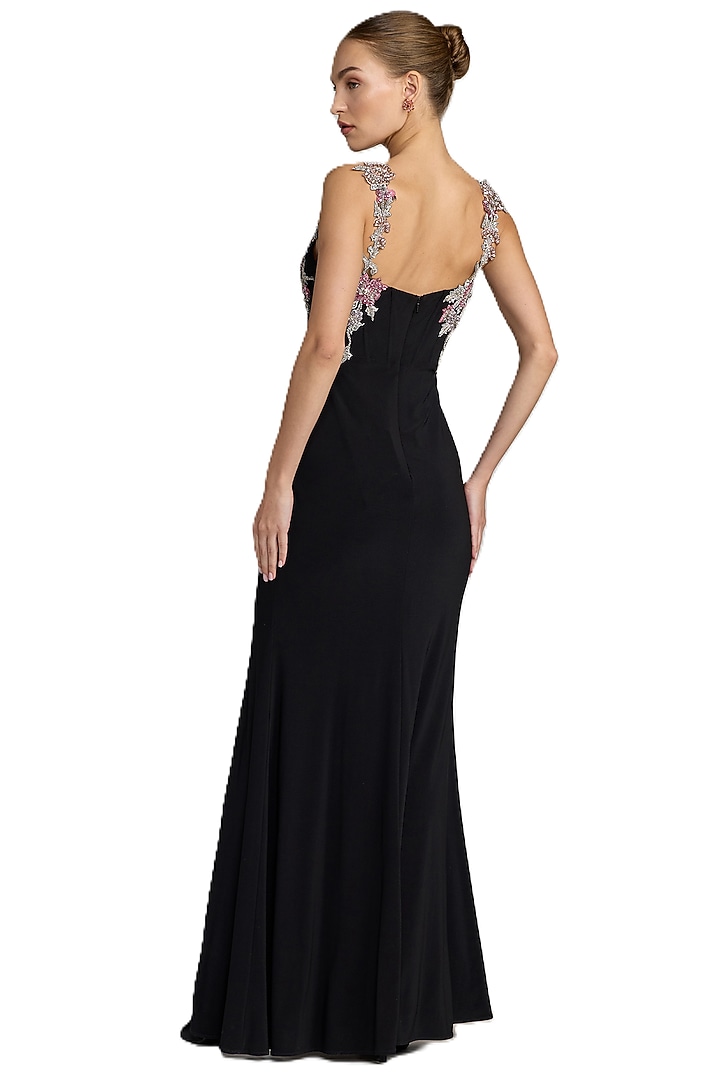 Black Polyester Embellished Wedding Gown by Mac Duggal at Pernia's Pop Up Shop